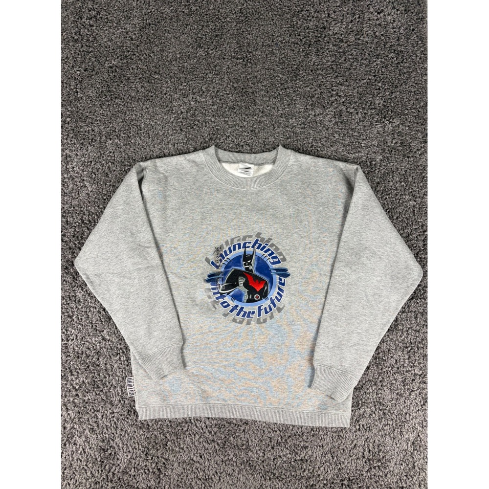 Vintage 90s Batman Beyond Warner Bros Studio Store Kids XL Gray Sweatshirt 1999